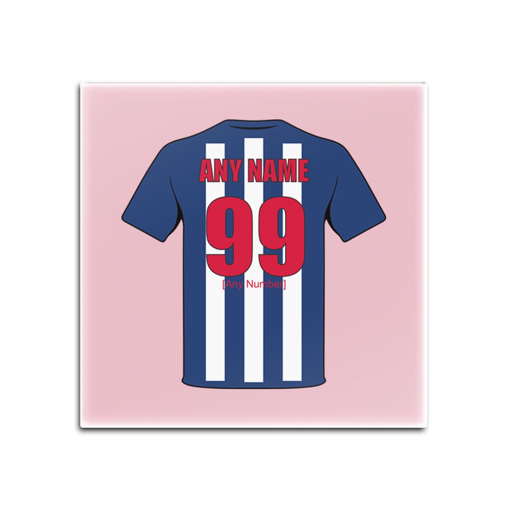 UNIREGALO Sottobicchiere In Vetro Personalizzato West Bromwich – Tema Calcistico The Albion Baggies Throstles – Quadrato, Verde – Regalo Su Misura Con Nome