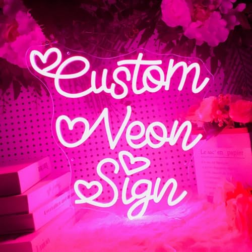 Image of Custom Neon Signs, Personalized LED Neon Light for Wal Decor, Bar, Wedding, Business - Any Text /Logo /Decor Aesthetic Birthday Gift