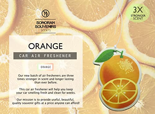 Sonoran Souvenirs Pack Of 3) Fruity Fruit Air Fresheners - Automotive Accessory - Car Hanging Air Fresheners (Orange) thumb #2