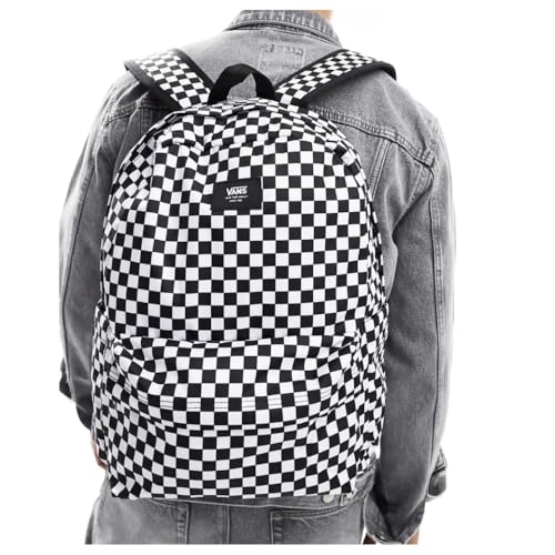Vans karierter Schulrucksack mit Reißverschluss old skool checkerboard 2.0-2025, Checkerboard, M