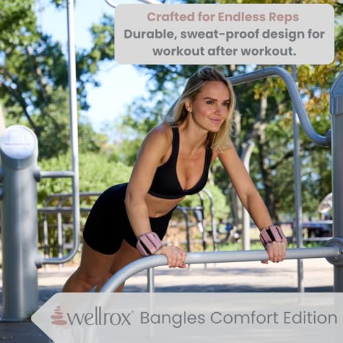 Image of Wellrox Weighted Bangles - Adjustable Ankle and Wrist Weights for Women & Men - Set of Ankle Weights 2 lbs (1 lb Each Wrist Weight) | Weighted Arm Bands for Pilates, Yoga, Running & Walking