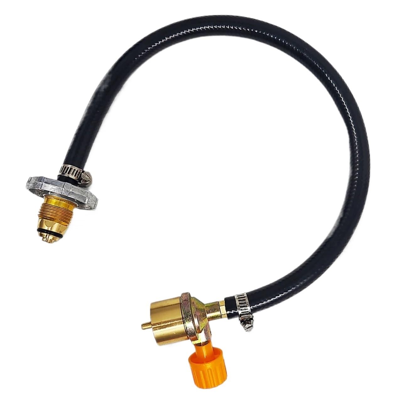 Adaptador de manguera cilíndrica para estufa de gas, adaptador de recarga de propano con manguera de conexión de válvula de control de encendido y apagado