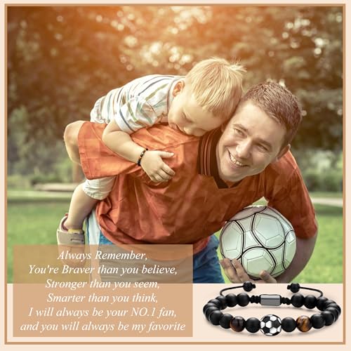 VEEDOFA Basketball Baseball Football Soccer Gifts for Teen Boys Son, Bracelet for Boys - Birthday Valentines Day Graduation Back to School Christmas Gifts - Image 4