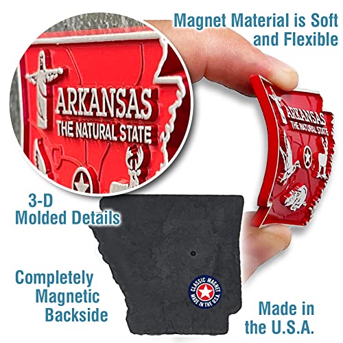 Imán decorativo Arkansas pequeño de caucho 3D miniatura 3