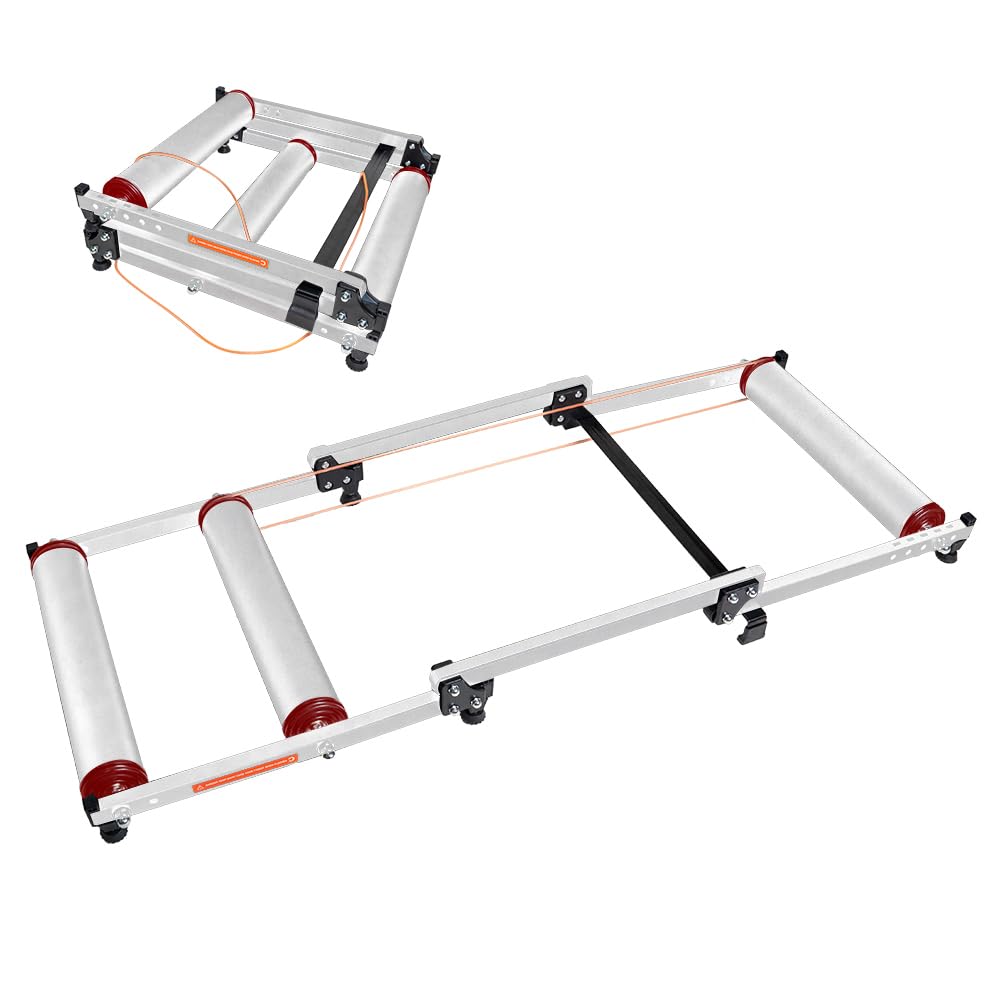 YeeoyBike Rollers Indoor Adjustable Bike Trainer Stand with Resistance, Foldable Home Cycling Rack for MTB Road Bike Exercise