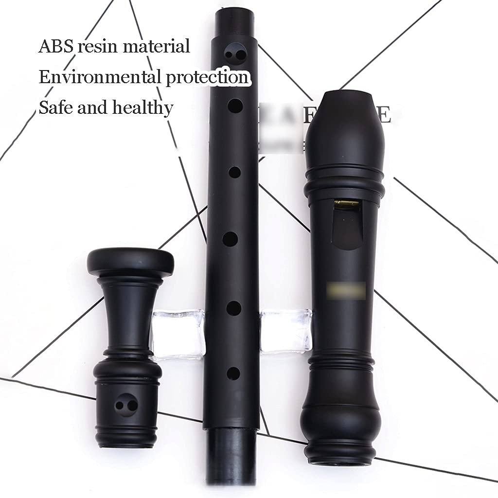 Flûtes à Bec Flûte À Bec Ténor Flûte À Bec Professionnelle en ABS Alto Baroque, Clé F Étudiant Flûte Britannique 8 Trous, 3 Pièces, avec Étui en Cuir (Color : Black, Size : Baroque F)