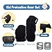 Soft-Style Kids Knee and Elbow Pads with Bike Gloves, Flexible Impact-Resistant Gear for Ages 2-11, Designed for Balance Bikes, Roller-Skating, and Skateboarding (Black, Medium)