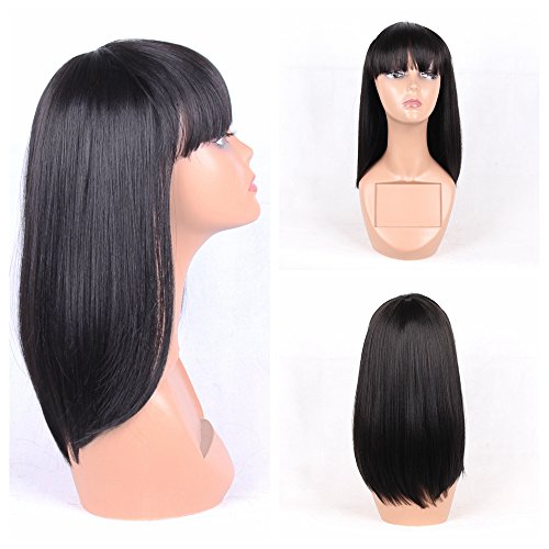 HAIR WAY Straight Wigs with 20% Human Hair and 80% Premium Japanese Fiber