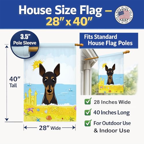 Drapeau Pinscher Nain décoration extérieure grand format en toile multicolore