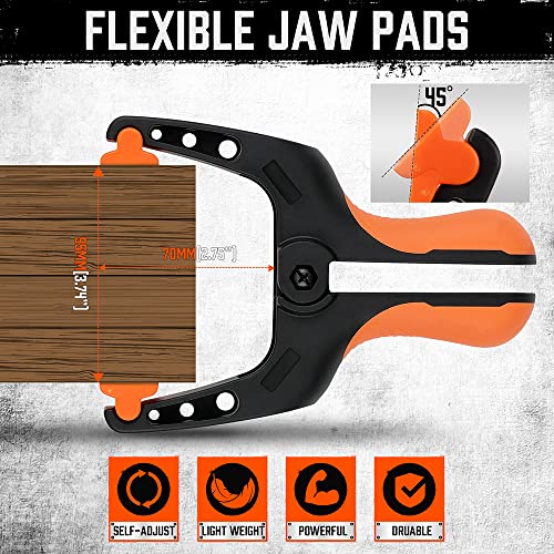 image for HORUSDY 6-Pack Spring Clamps Heavy Duty, 7-inch Large Plastic Clamps f