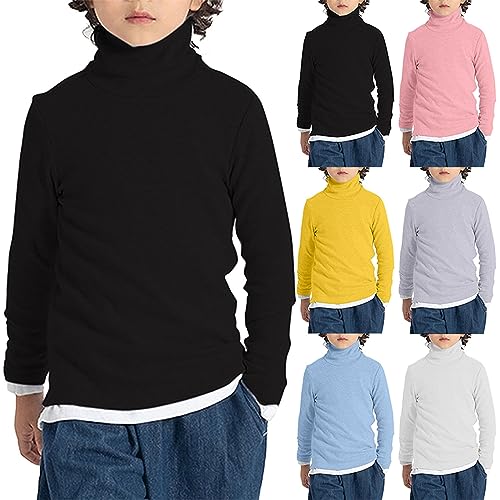 Girls Basic Turtleneck Sweater Pullover Kids Long Sleeve Preppy Cotton Tunic Clothes Cute Pullover Jumper Casual Tops