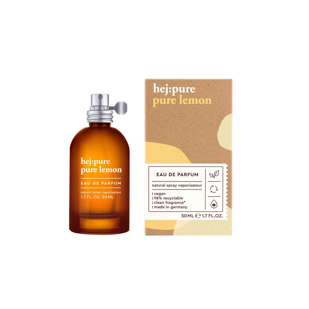 Eau de Parfum 50ml – 4 Duftvarianten (Pure Wood, Flower, Water, Lemon) – Vegan, Klimaneutral & Nachhaltig – Clean Fragrance ohne Mineralöl, Palmöl & UV-Filter (pure lemon)