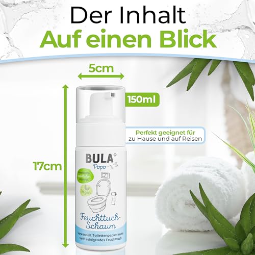 BULA® Popo (Baby u. Toiletten) Feuchttuch Schaum 150ml für dein Toilettenpapier | nachhaltige Alternative für über 200 Feuchttücher | natürliche Inhaltsstoffe 2
