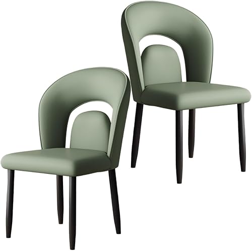 Miniatura 18 de YVYKFZD Leather Dining Chairs, Kitchen Chairs Set with Curved Back, Upholstered Dining Room Chair, Armless Comfy Side Chair, for Living Room,