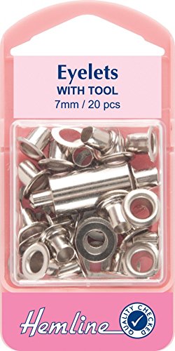 Œillets en métal argenté Hemline kit de fixation pour rideau et maroquinerie