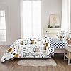 Leaflin 5-Pcs Construction Full Size Boys Bedding Set, Kids Comforter Set for Teens w/Sheets and Pillowcase, Soft Cartoon Tractor Cars Bed in a Bag Sets #3
