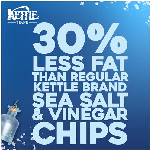 Image of Kettle Brand Potato Chips, Air Fried Sea Salt and Vinegar Kettle Chips, 11.25 Oz Party Size Bag (Pack of 4)