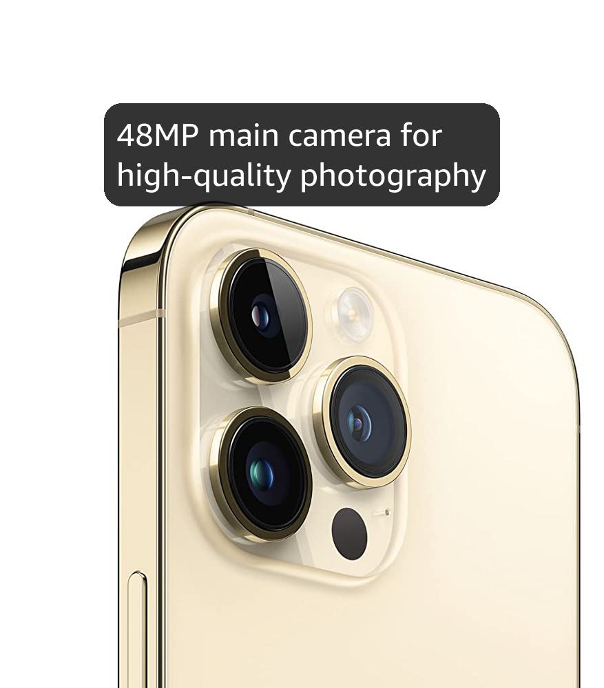 Apple iPhone 14 Pro Max, 128GB, Gold (Renewed)