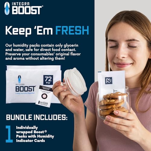 Image of Integra Boost 72% RH, 2 Way Humidity Control Packs - 67g Size for Storing 1 lb - Pack of 1 - Single Moisture Absorber for Small Jars & Containers - Humidifier Packs for Herbs, Spices & Food Storage