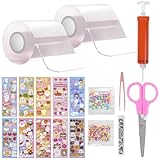 KNJOMZIE Nano Tape Bubbles Set, 28 Stücke DIY Nano Tape Bastelset, Super Elastische Nano Klebebänder für Stressabbau und Partyspaß, Elastische Blase Ballons (2 Tape,Transparent