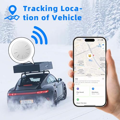 Image of GPS Tracker for Vehicles, 1PCS Real Time Tracking, Tracker Device for Vehicles, Work with Find My (iOS Only), MINI Magnetic Car Tracker Device Hidden, No Monthly Fee, Super Magnetic, Black