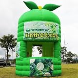 Yuhuya Inflatable Lemon Stand Booth Green (10x10x15ft) Included Blower Inflatable Lemon Booth for Event, Advertising, Promotion Exhibition Display