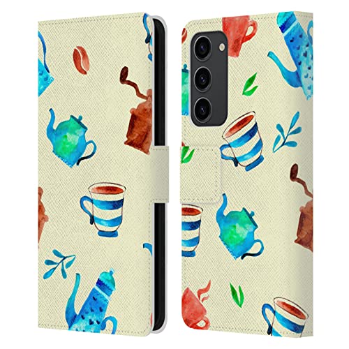 Étui portefeuille en cuir Samsung Galaxy S23+ Haroulita L'Heure du Thé