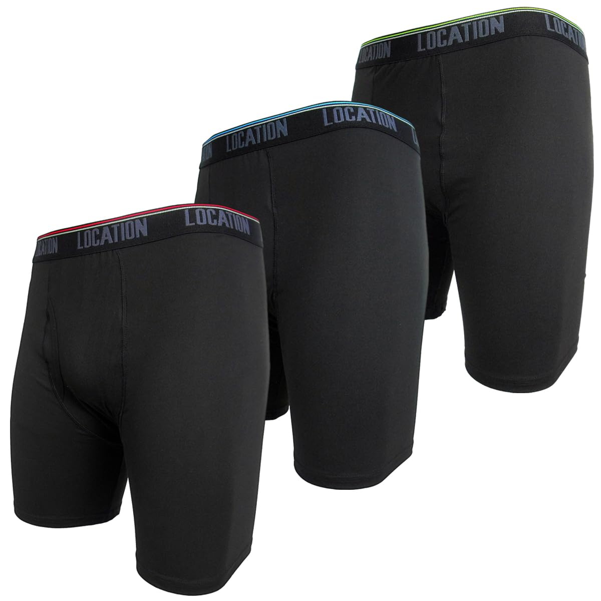 Mens Location Boxers 3 Pack Sports Longer Leg Trunks Boxer Shorts Adults Underwear (Challenger 1, 3XL)