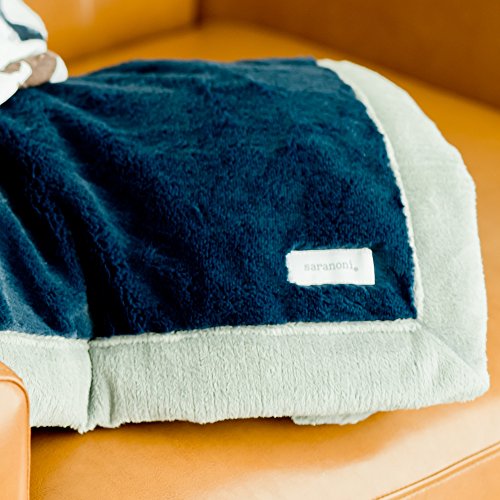 Image of Saranoni Luxury Receiving Blankets for Babies | Ultra-Soft Lush and Boutique Quality Baby Blanket | Navy Gray - 30 inch x 40 inch