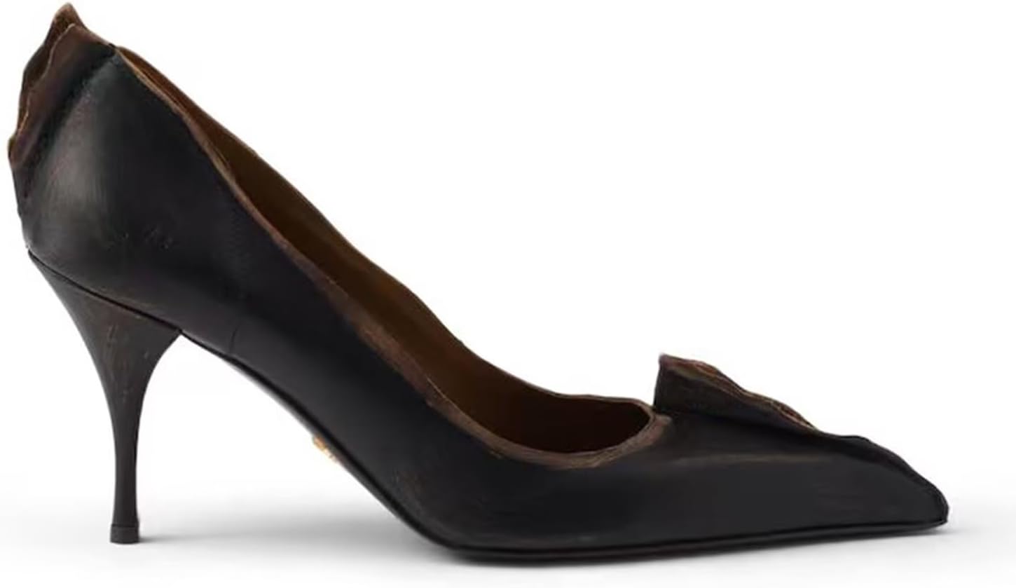 Womens Pointed Toe High Heels Pumps Elegant Stiletto Dress Shoes Classic Black Work Office Heels - Image 2