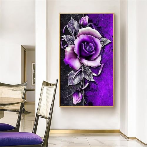 Broderie Diamant Carré Facile pour Chasser le Stress avec Grand Motif Fleurs