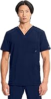 Cherokee Infinity Men's CK900A V-Neck Scrub Top: 360° Stretch, Moisture-Wicking, Rib-Knit Panels, 3 Pockets Modern Fit