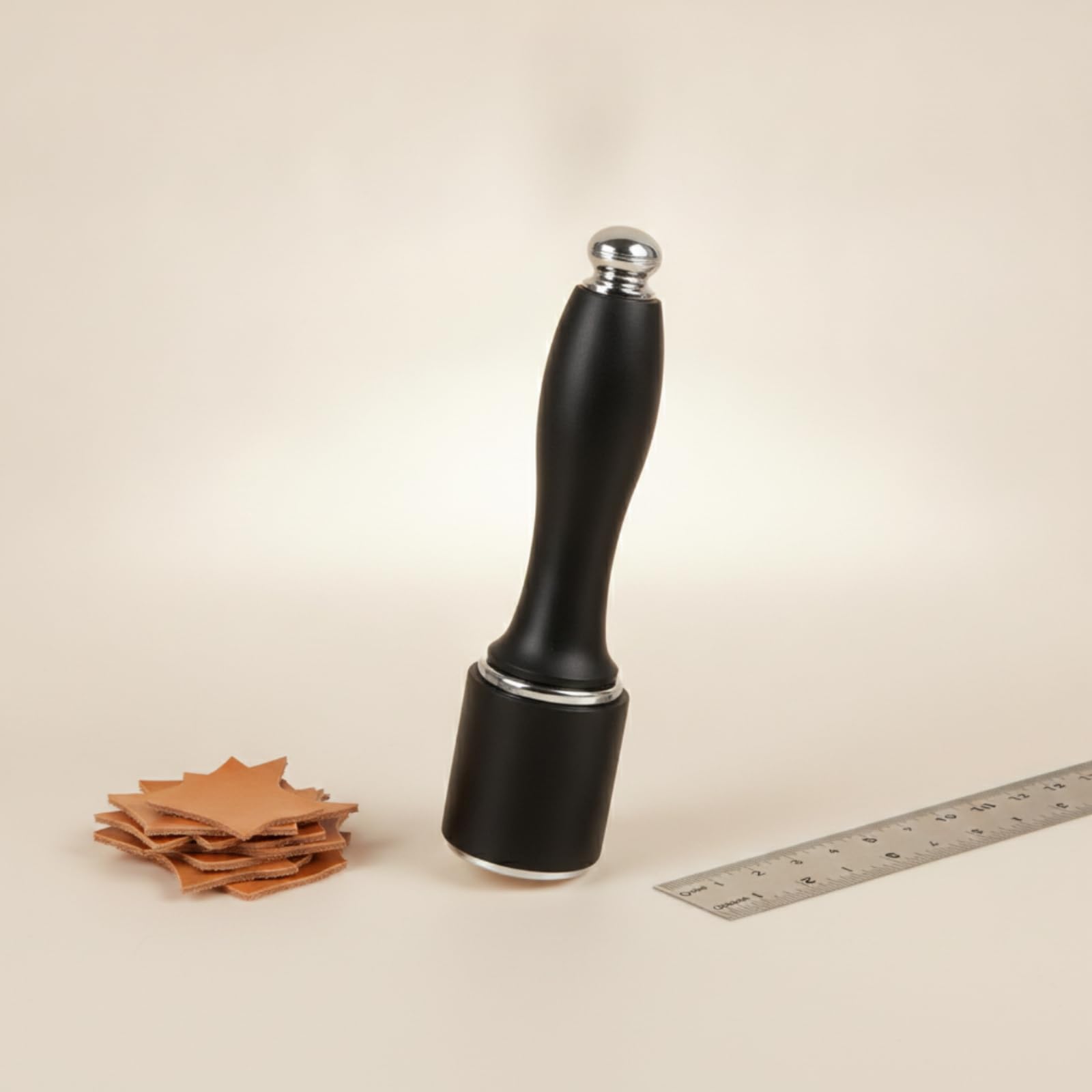 Martello da Incisione in Pelle Martello Nylon Mazzuolo Battitore Mazza Artigianale Presa Confortevole Anti Affaticamento Testa in Nylon Resistente