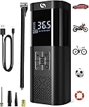 SERVOMASTER Tyre Infator Air Compressor, Rechargeable Air Compressor with Pressure Gauge, Electric Bike Pump Battery 150PSI, Portable Car Tyre Pump with LED for Car Bicycle Motorbike Ball
