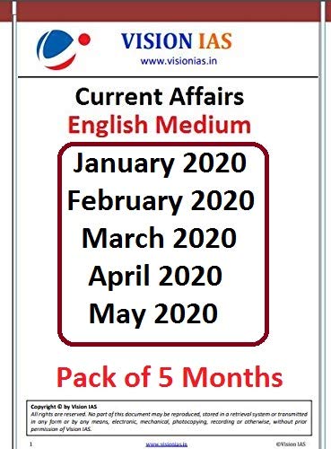Vision IAS Current Affairs 2020 [Pack of 5 Months] Unknown Binding