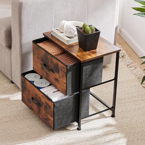 image for Sweetcrispy Nightstand Set of 2 with 2 Storage Drawers, 20