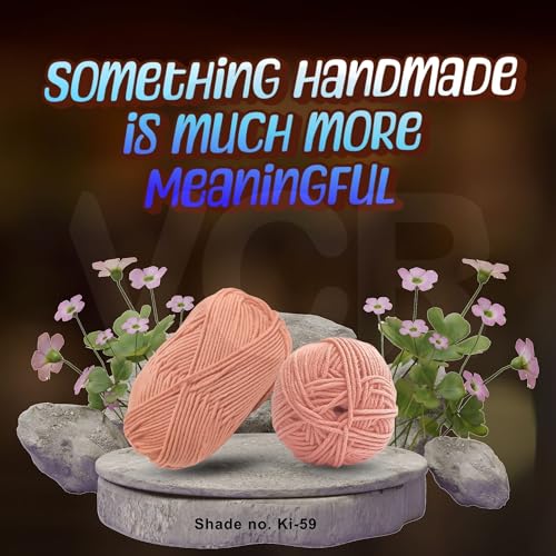 Image of VCR Baby Peach Yarn, 100 Grams Hank, 190 Meters Length, Acrylic Ball for Crochet and Knitting, Soft Crosia Threads, Pack of 1 Yarn, Suitable for DIY Crafts