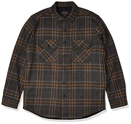 Pendleton Men's Quilted CPO in Wool Shirt Jacket, Oxford Mix Plaid, SM
