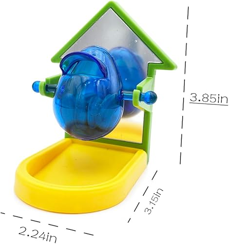 Foraging Toy with Mirror for Small Pets (Mice & Hamsters) - Chew-Proof Cage Feeder | Hand-Tightened Slow Release & Discovery Play