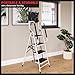 4 Step Ladder Folding Step Stool Ladder for Adults with Handrails and Tool Bag - 330lb Capacity Nonslip Steel Frame Stepping Stool - Foldable Ladders for Home Repair, Kitchen or Bedroom by Stalwart