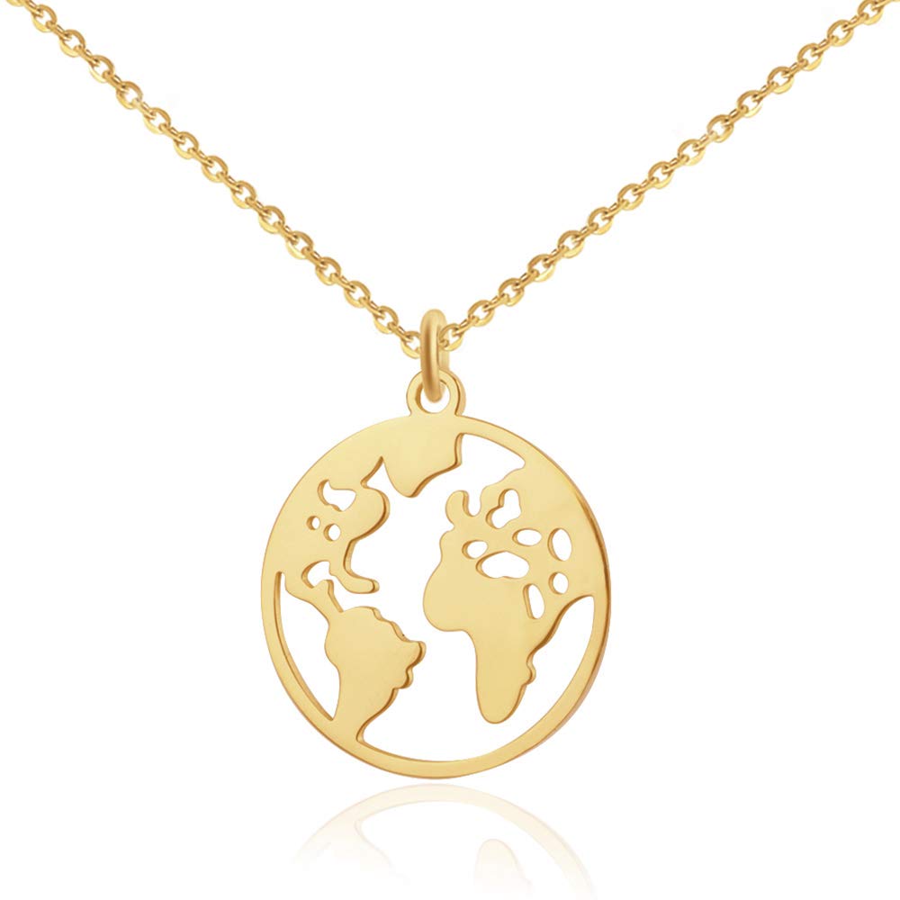 GD GOOD.designs EST. 2015Good.Designs World Globe Necklace for Women I Adjustable World Necklace I Women's Necklace with World Map Pendant, No gemstone.,