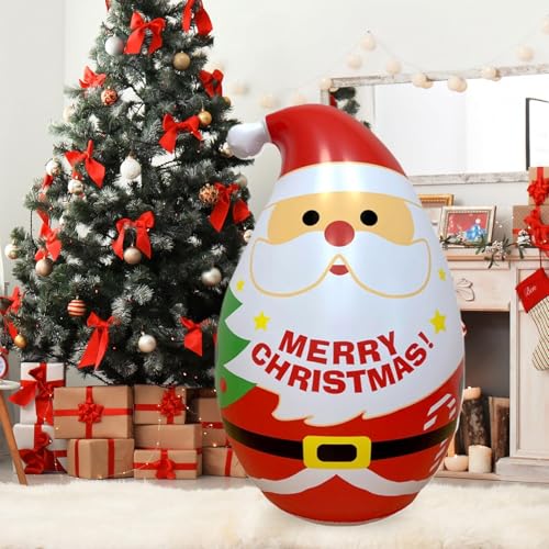 Père Noël gonflable extérieur géant et résistant pour habiller la pelouse - 4