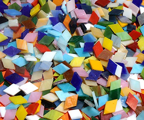 Lanyani Diamond Glass Mosaic Tiles Pieces Stained Glass for Craft...
