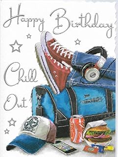 Greeting Card (JJ-V201) - Male Birthday - Chill Out - From the Velvet Range - Foil Finish