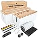 Nature Supplies 2 Cajas para Organizar Cables Hecha en Madera de Pino - 1 Caja Organizadora Mediana para Escritorio, 1 Organizador Grande para Piso (Blanco)