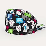 Photo Gallery miyaa 2 pz scrub surgical caps berretto unisex turbante con bottone cute tooth print copricapo beanie cap tie back caps with sweatband per uomo donna cappello multiuso,nero,taglia unica Photo Gallery miyaa 2 pz scrub surgical caps berretto unisex turbante con bottone cute tooth print copricapo beanie cap tie back caps with sweatband per uomo donna cappello multiuso,nero,taglia unica