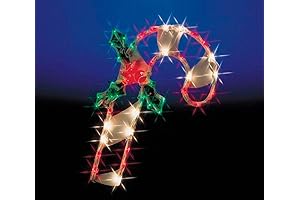 Lighted Candy Cane Wall Decoration | 14 inches x 17 inches |...