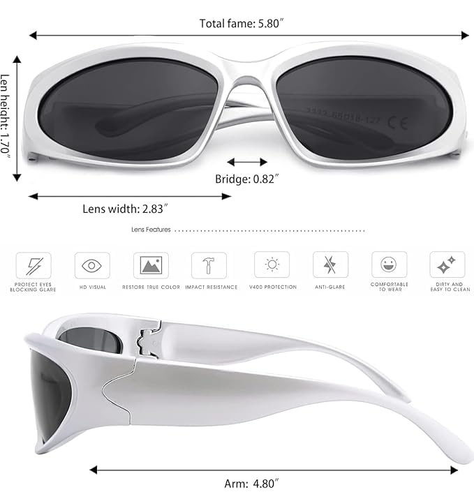 Image of Roshfort Sports Non Polorized Sunglasses UV Protection Sunglass for Men & Women Cycling Running Driving Fishing Multi Shade Glasses ITALIC (Size -Medium)