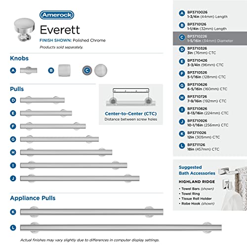 Amerock BP3710226 Everett Pomello, Cromo Lucido - 4