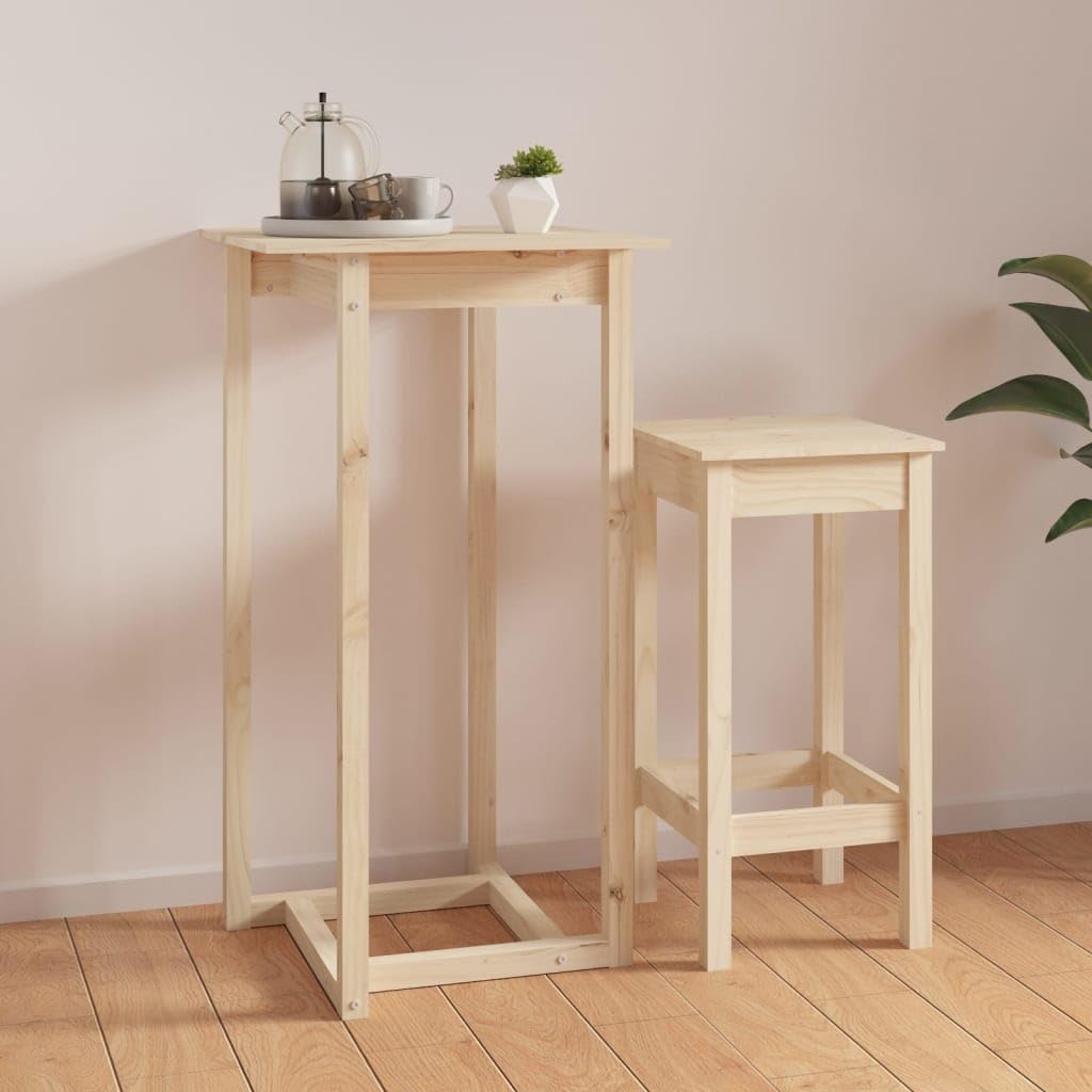 Tavolo in legno di pino massiccio, 60 x 60 x 110 cm, stabile tavolo per feste con robusto piano per bevande e cibo, con istruzioni di montaggio incluse (lingua italiana non garantita)